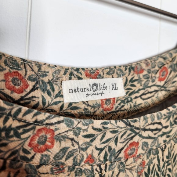 Natural Life Berkley Sage Bloom Long Sleeve Tiered Maxi Dress Women's Size XL - Picture 4 of 9